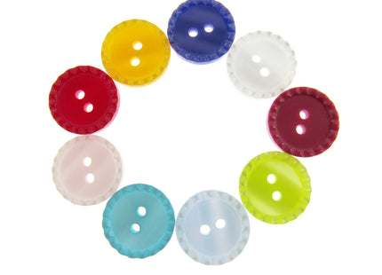 Round Two Tone Shimmer Bead Edge Buttons -- Choice of 9 Bright Colours 3 Sizes - ThreadandTrimmings