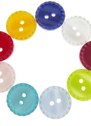 Round Two Tone Shimmer Bead Edge Buttons -- Choice of 9 Bright Colours 3 Sizes - ThreadandTrimmings