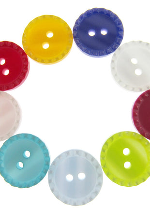 Round Two Tone Shimmer Bead Edge Buttons -- Choice of 9 Bright Colours 3 Sizes - ThreadandTrimmings