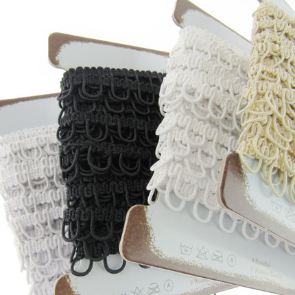 Bridal Button Looping with Elasticated Loops For Corsets - 10mm Wide - 4 Colours - ThreadandTrimmings