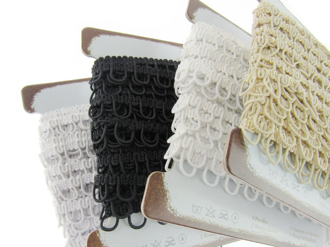 Bridal Button Looping with Elasticated Loops For Corsets - 10mm Wide - 4 Colours - ThreadandTrimmings