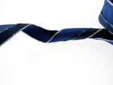 3m x 25mm Blue Wired Ribbon with Silver Lurex Edge 44111