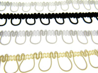 Bridal Button Looping with Elasticated Loops For Corsets - 10mm Wide - 4 Colours