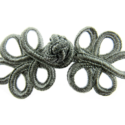 Frog Fasteners 5 Pcs Pack of Lurex Gold or Silver 85mm x 30mm When Fastened