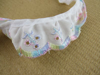 Frilly Gathered Multi Colour Broderie Anglaise - 35mm - Cotton Lace - 210071FM