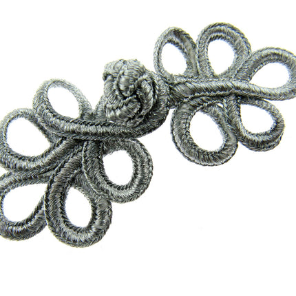 Frog Fasteners 5 Pcs Pack of Lurex Gold or Silver 85mm x 30mm When Fastened
