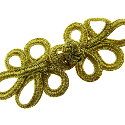 Frog Fasteners 5 Pcs Pack of Lurex Gold or Silver 85mm x 30mm When Fastened