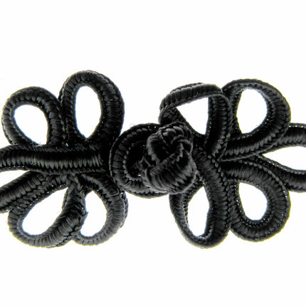 Frog Fasteners 5 Pcs Pack of Black, White or Ivory 75mm x 30mm When Fastened - ThreadandTrimmings