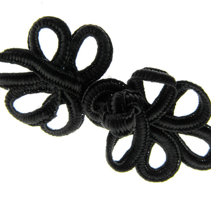 Frog Fasteners 5 Pcs Pack of Black, White or Ivory 75mm x 30mm When Fastened - ThreadandTrimmings