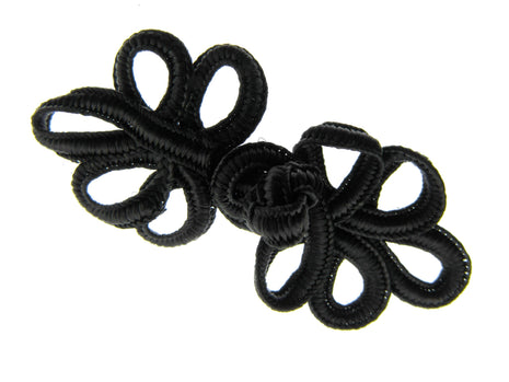 Frog Fasteners 5 Pcs Pack of Black, White or Ivory 75mm x 30mm When Fastened - ThreadandTrimmings