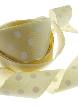 Polka Dot Spotty Ribbon 38mm Wide with 3 Rows of White Dots in 7 Great Colours - ThreadandTrimmings