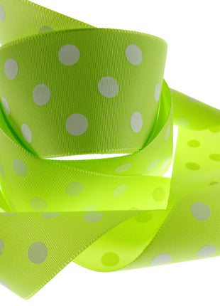 Polka Dot Spotty Ribbon 38mm Wide with 3 Rows of White Dots in 7 Great Colours - ThreadandTrimmings