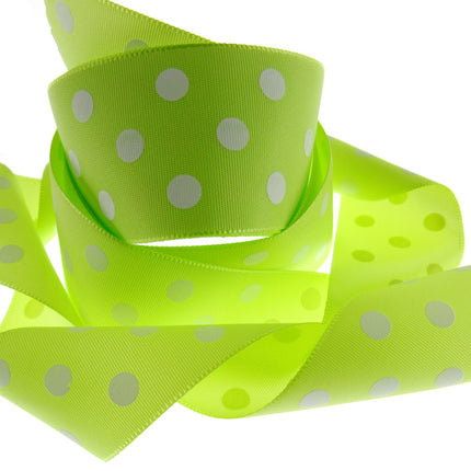 Polka Dot Spotty Ribbon 38mm Wide with 3 Rows of White Dots in 7 Great Colours - ThreadandTrimmings