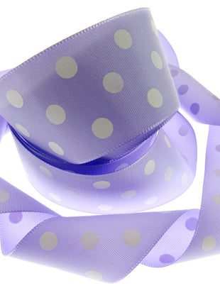 Polka Dot Spotty Ribbon 38mm Wide with 3 Rows of White Dots in 7 Great Colours - ThreadandTrimmings