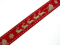 Santa's Reindeer Christmas Ribbon by Berties Bows - 3 Meters Grosgrain Ribbon