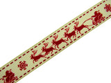Santa's Reindeer Christmas Ribbon by Berties Bows - 3 Meters Grosgrain Ribbon
