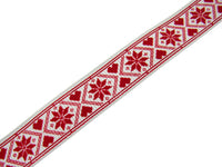 Scandi Christmas Ribbon - 3m x Snowflake Heart Grosgrain - Berties Bows BTB117