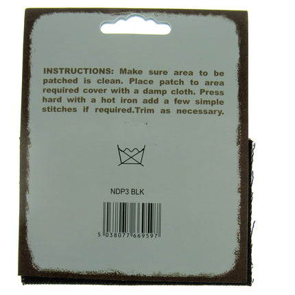 Iron On Denim Patches x 2 - (1 pair)  - 13cm x 10cm - Black, Light or Dark Denim - ThreadandTrimmings