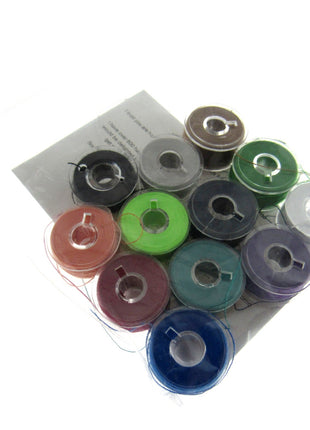 15K Plastic Bobbins with Assorted Thread Spun 120's Polyester Pack of 12