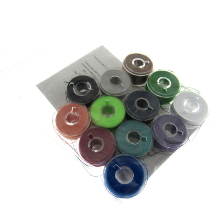 15K Plastic Bobbins with Assorted Thread Spun 120's Polyester Pack of 12