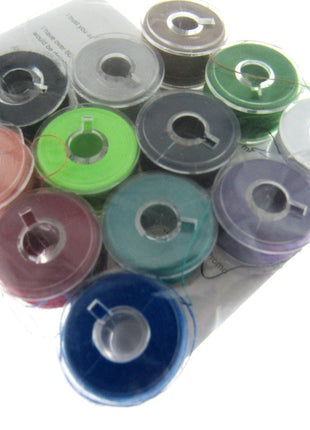 15K Plastic Bobbins with Assorted Thread Spun 120's Polyester Pack of 12