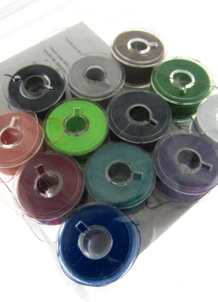 15K Plastic Bobbins with Assorted Thread Spun 120's Polyester Pack of 12