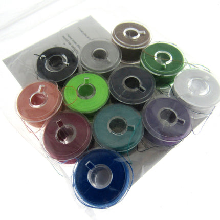 15K Plastic Bobbins with Assorted Thread Spun 120's Polyester Pack of 12