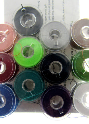 15K Plastic Bobbins with Assorted Thread Spun 120's Polyester Pack of 12