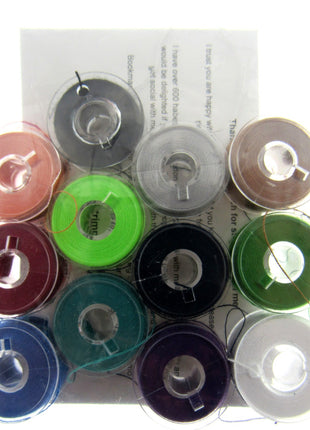 15K Plastic Bobbins with Assorted Thread Spun 120's Polyester Pack of 12