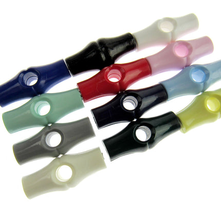 Baby Toggle Buttons 25mm 1 Inch Plastic Bamboo Design Choice of Colours & Qty - ThreadandTrimmings