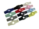 Baby Toggle Buttons - 25mm (1 inch) Bamboo Shaped Plastic Toggles - 12 Colours