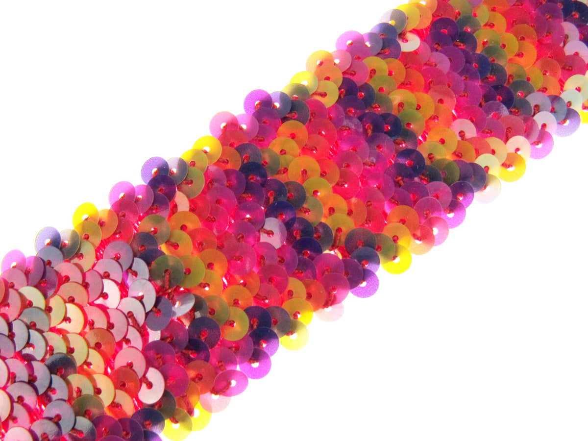 Stretch Sequin Rainbow Mermaid Trimming Braid - 44mm Wide - Elasticate ...