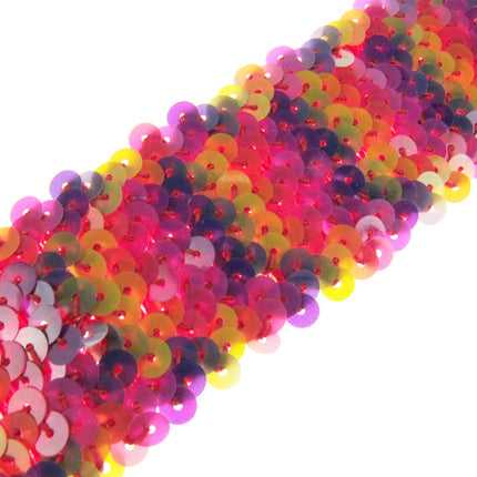 Stretch Sequin Rainbow Mermaid Trimming Braid - 44mm Wide - Elasticated - ThreadandTrimmings