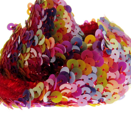 Stretch Sequin Rainbow Mermaid Trimming Braid - 44mm Wide - Elasticated - ThreadandTrimmings