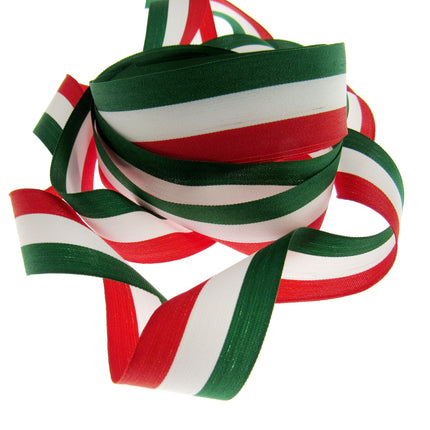 Italian National Ribbon in Green, White & Red - A Nice Italian Patriotic Ribbon - ThreadandTrimmings