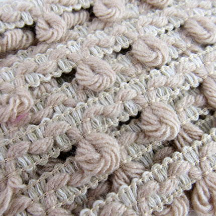 Woolen Braided Fringe Trimmings - Natural Colour Mix - 25mm - Trim By The Meter