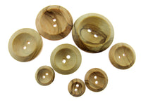 Round "Olive Wood" Buttons with 2 Holes & Wedge Rim -Made from Olive Wood - CW3X