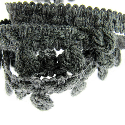 Woolen Braided Fringe Trimmings - Natural Colour Mix - 25mm - Trim By The Meter