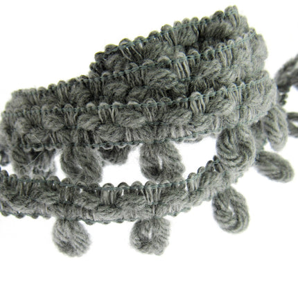 Woolen Braided Fringe Trimmings - Natural Colour Mix - 25mm - Trim By The Meter