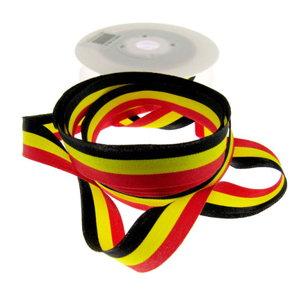 Black, Red, Yellow Striped Ribbon - German or Belgium Colours - ThreadandTrimmings