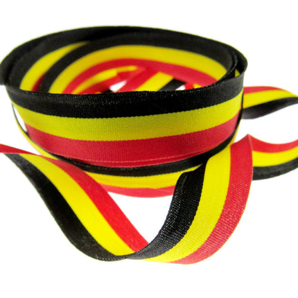 Black, Red, Yellow Striped Ribbon - German or Belgium Colours - ThreadandTrimmings