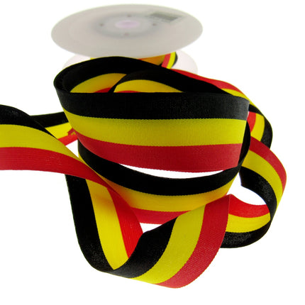 Black, Red, Yellow Striped Ribbon - German or Belgium Colours - ThreadandTrimmings