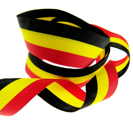 Black, Red, Yellow Striped Ribbon - German or Belgium Colours - ThreadandTrimmings