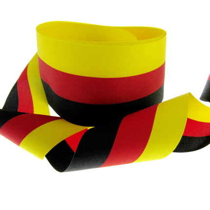 Black, Red, Yellow Striped Ribbon - German or Belgium Colours - ThreadandTrimmings