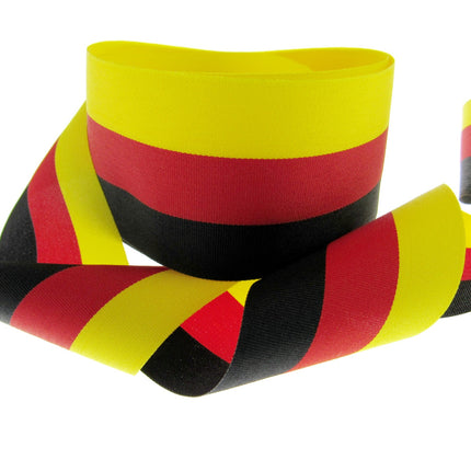 Black, Red, Yellow Striped Ribbon - German or Belgium Colours - ThreadandTrimmings