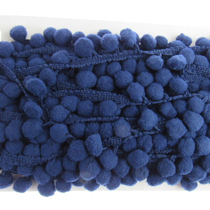 Bright Pom Pom Trimming Fringe Braid 10mm Balls 25mm Drop 25 Colours - By Meter - ThreadandTrimmings
