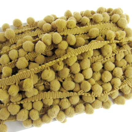 Bright Pom Pom Trimming Fringe Braid 10mm Balls 25mm Drop 25 Colours - By Meter - ThreadandTrimmings