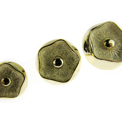 Round Gold Poppy Button Plastic Button With Shank 3 Sizes Choose Pack Size CX25