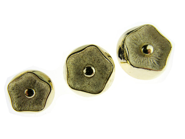 Round Gold Poppy Button Plastic Button With Shank 3 Sizes Choose Pack Size CX25