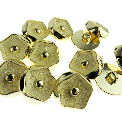 Round Gold Poppy Button Plastic Button With Shank 3 Sizes Choose Pack Size CX25